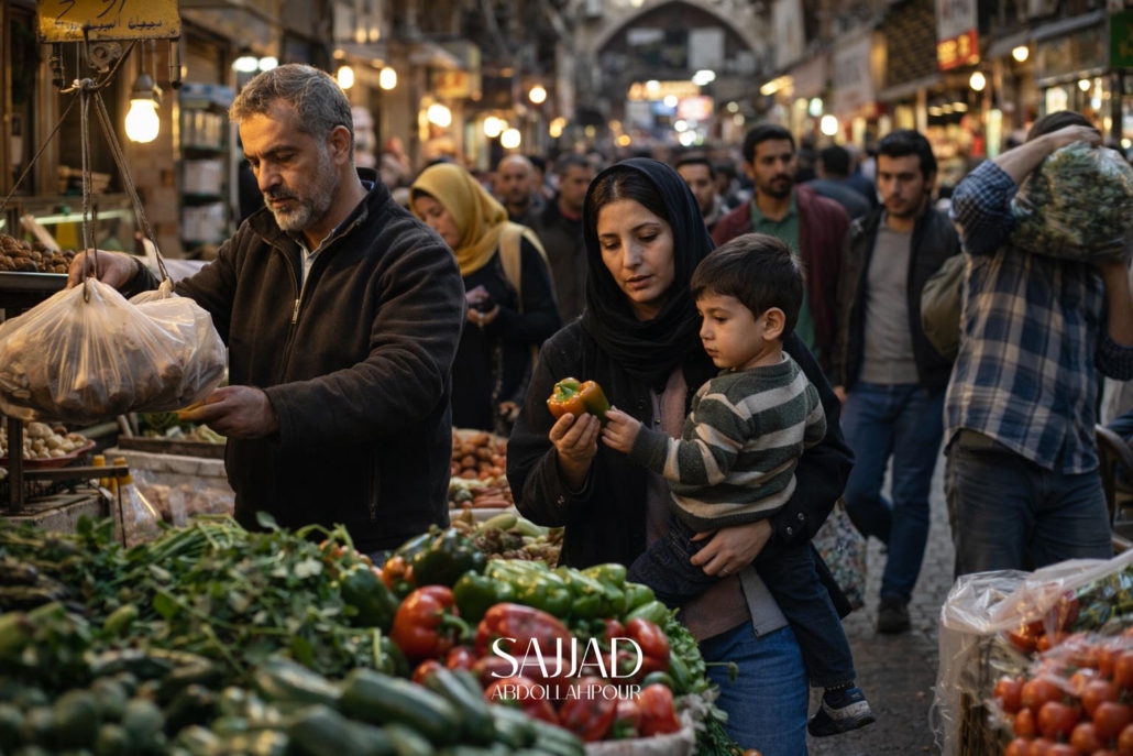 زندگی روزمره مردم ایران در بازار و تلاش برای تأمین معیشت در شرایط فشار اقتصادی
